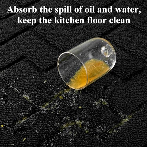 Kitchen Runner Rug (Black / 24"x71"+20"x32")