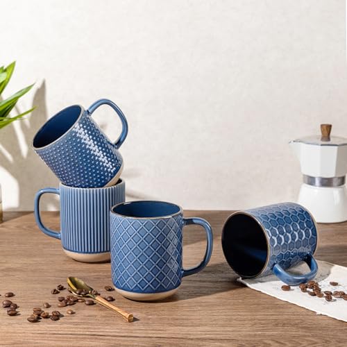 Coffee Mugs Set of 4 (Moonlight Blue / Set of 4 (16 Ounces))