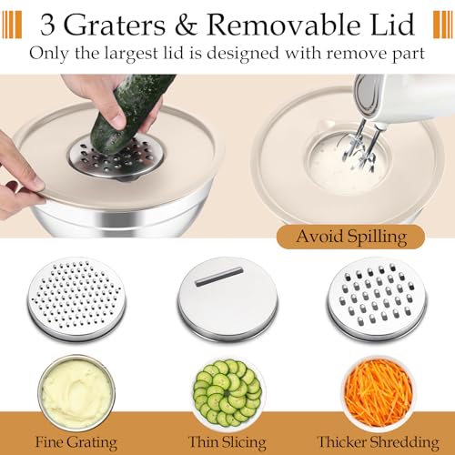 Mixing Bowls Stainless Steel Nesting Salad Bowls Set (6 Count)