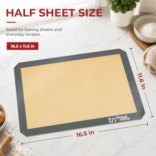 Silicone Baking Mats Half Sheet Non Stick for Oven Reusable 4 Pack (Baking Mat / 4 Half Sheets)