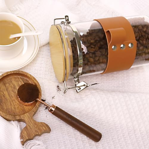 Glass Storage Jars with Bamboo Lids & Spoons (40 Fl Oz)