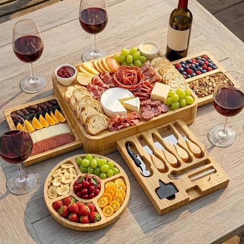 Premium Bamboo Cheese Board Set (Deluxe Set)