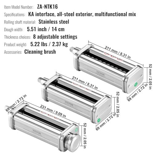 Pasta Attachment for KitchenAid Stand Mixer (3 SET)