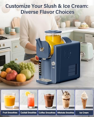 Slush Machine & Ice Cream Maker Machine 2 (75OZ 2-IN-1 - Blue)