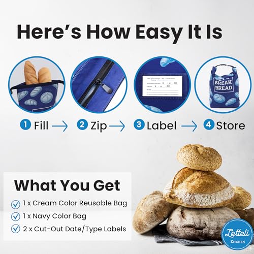 Reusable Cotton Bread Bags for Sourdough & Homemade Bread (2 Count)