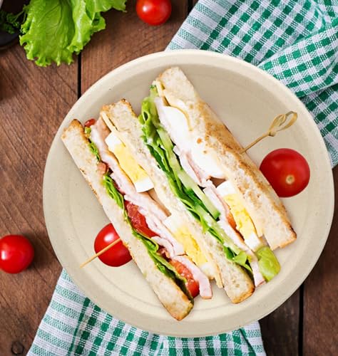 100% Compostable Disposable Paper Plates Heavy Duty Waterproof Plates (7 INCH / 50 PCS PLATES)