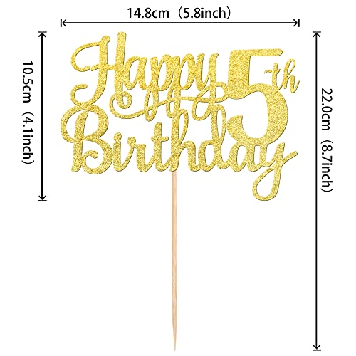 1 PCS Happy 5th Birthday Cake Topper (Gold / 5th)