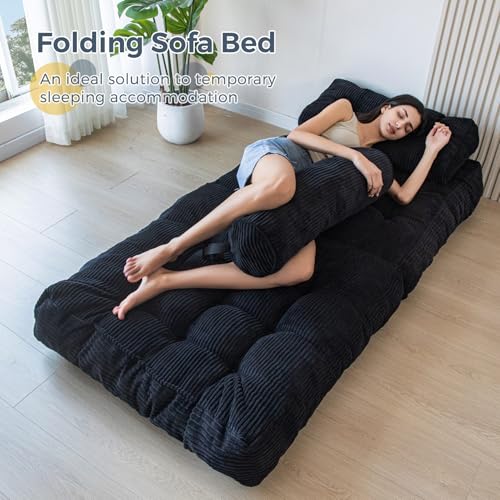 Folding Sofa Bed (Black / Single)