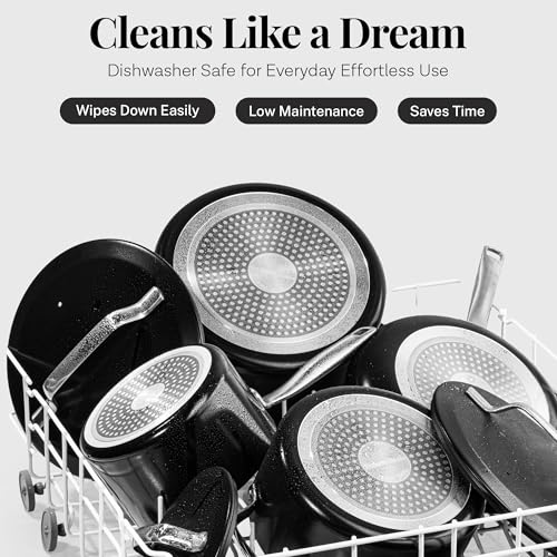 Modern 11 Pc Ceramic Cookware Set (Modern Black)
