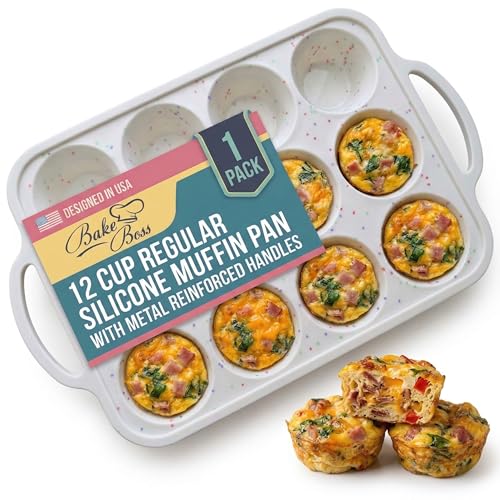 Silicone Muffin Pan for Baking (Cream / Regular (12 Cups Pan))