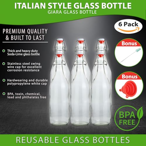 Flip Top Glass Bottle [1 Liter (33)