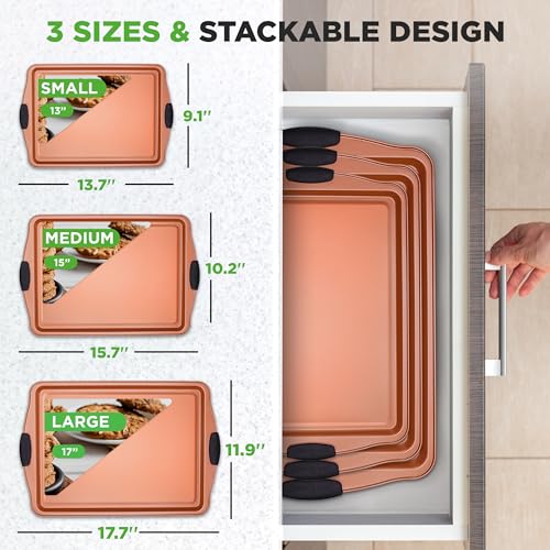 3 Piece Cookie Sheets for Baking (3 Piece Set)