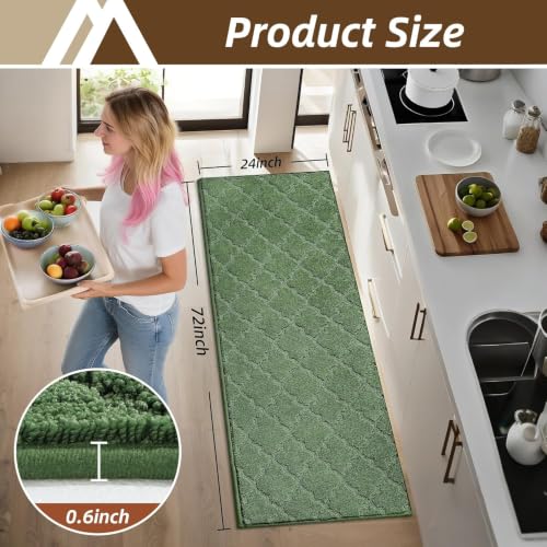 Kitchen Runner Rugs Non (Green / 24"X 72")