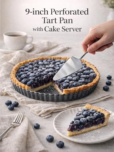 9 Inch Perforated Quiche Pan for Crispy Crust w (9.5*1.18IN)
