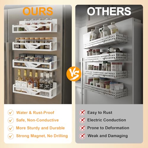 Magnetic Spice Rack for Refrigerator (4 Count)