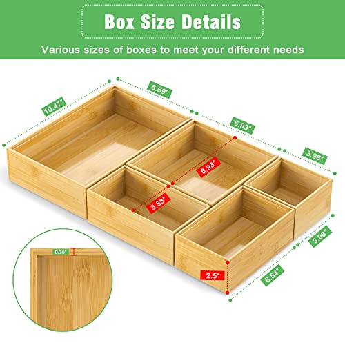Bamboo Bathroom Drawer Organizer Dividers (Bamboo)