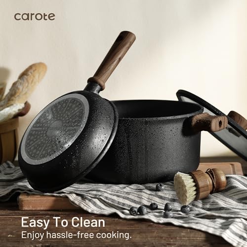 16pcs Pots and Pans Set (Black / 16 pieces)