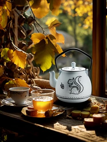 Teapot with Removable Infuser (1 Quarts / Light Blue Squirrel)