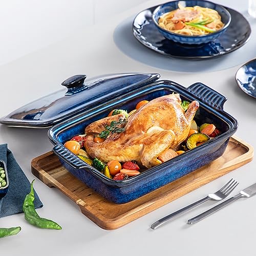 Starry Casserole Dish With Lid (Blue / 3.8 Quart)