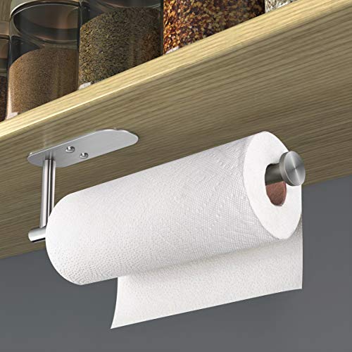 Adhesive Paper Towel Holder Under Cabinet Mount (Silvery / 2 Pack)