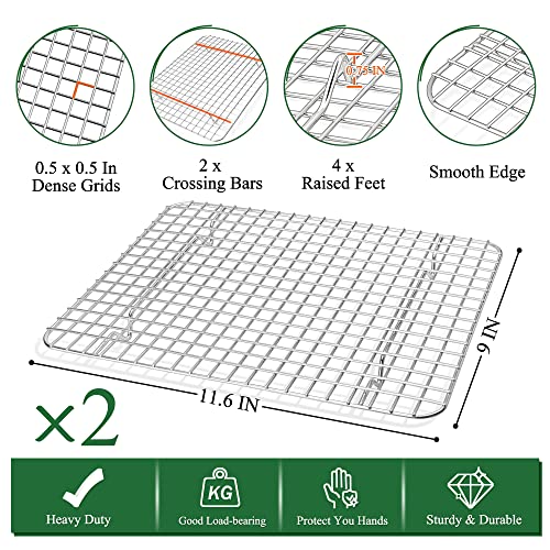 12.5 Inch Toaster Oven Pan Tray with Wire Rack (12.5 Inch)