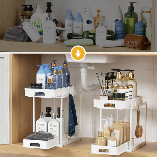 Under Sink Organizers and Storage (2Set-White)