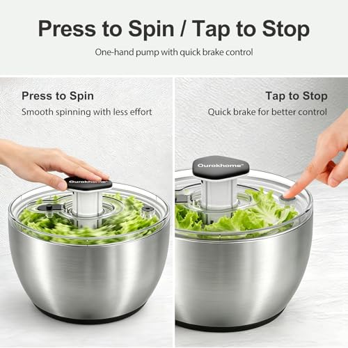 6.3 QT Stainless Steel Salad Spinner (6.3 QT)