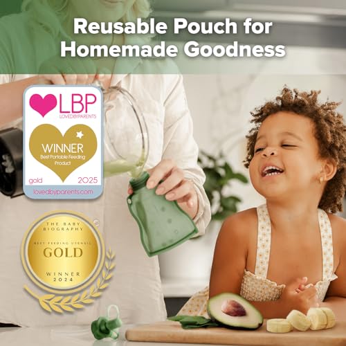 Yummy Pouch Reusable Baby Food Pouch (Green / 2-Pack)