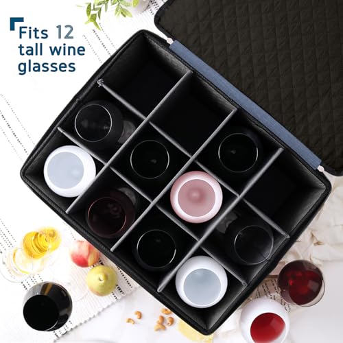 Wine Glass Storage Box with Dividers