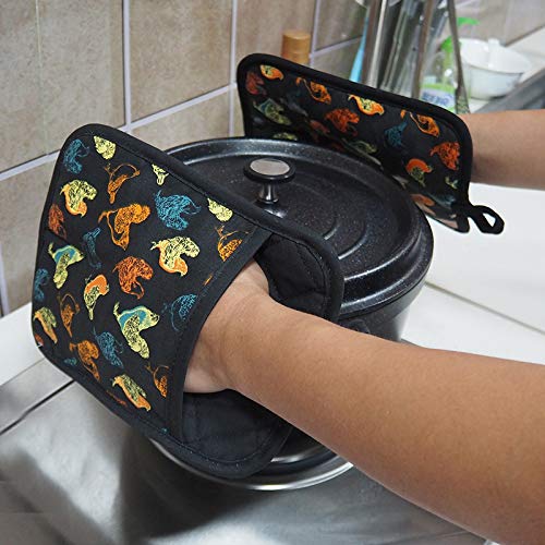 Pot Holders Set of 2 (Rooster, Black Potholders)