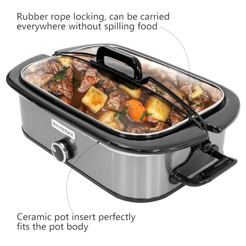 4 Quart Slow Cooker with Casserole Manual Warm Setting