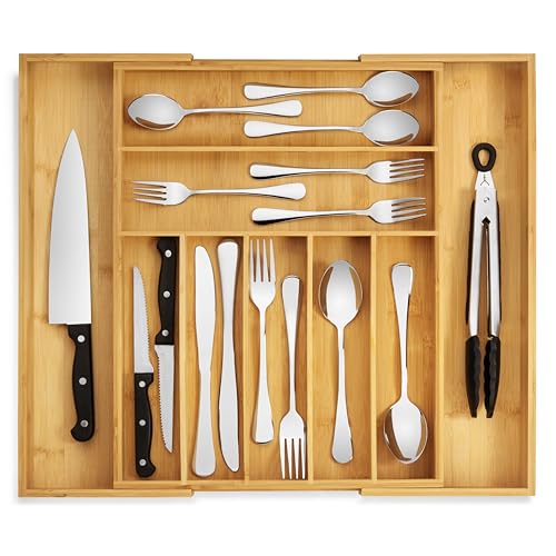 Bamboo Drawer Organizer (Natural / 9 Slot)