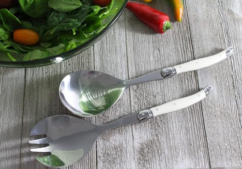 Laguiole Connoisseur Faux Ivory Salad Servers (Ivory)