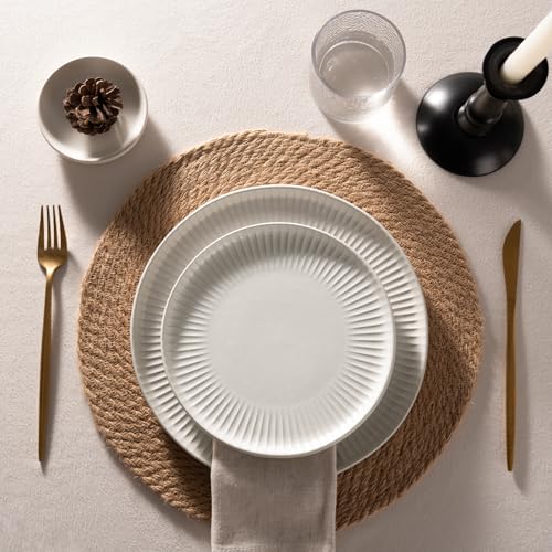 Stoneware Dinnerware Sets for 4 (Matte White / Service for 4)