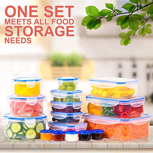 32 Pcs Large Plastic Food storage containers (32 Pcs)