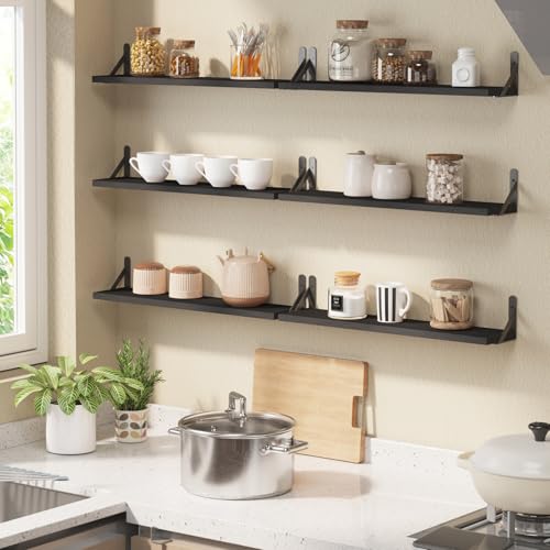 23.6in Floating Shelves for Wall Home Decor (Black / 23.6 x 6.1 x 0.59 inches)