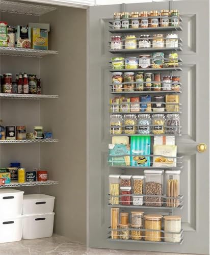 Grey 9 Tier Over The Door Pantry Organizer (9-Tier Standard / Grey)