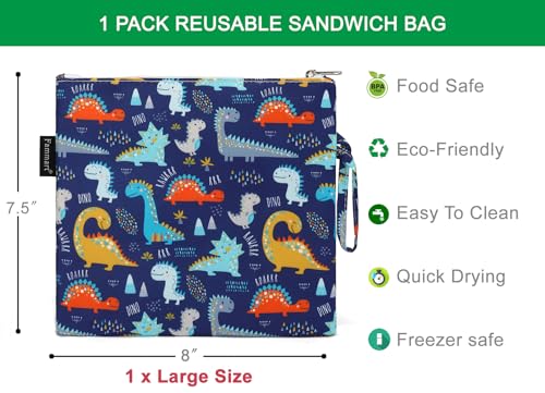 Reusable Sandwich Bag (Large, 1 Pack - Dinosaur)