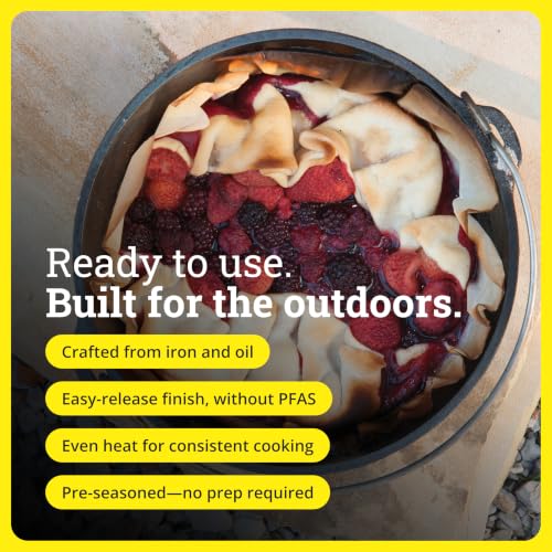 Pre Seasoned Cast Iron Deep Camp Dutch Oven with Lid (4-Qt / Oven)