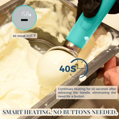 Heated Ice Cream Scoop Rechargeable (Retro Mint / 2 oz)