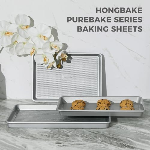 Naturally Non Toxic Baking Sheet Pan Set of 3 (Silver (Aluminized Steel))