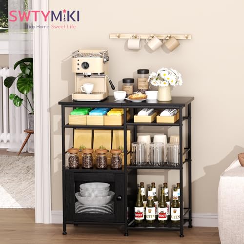 Coffee Bar Cabinet Station (Black)