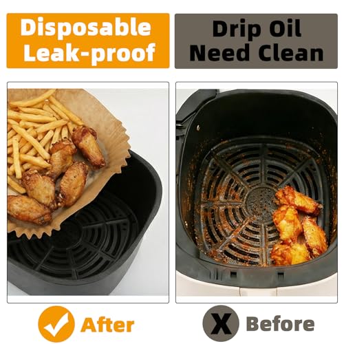 Air Fryer Liners for Ninja Crispi (5.5 Inch Square + 7.5 Inch Square)