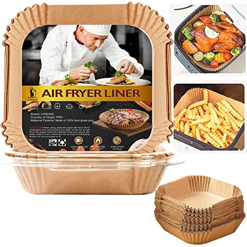 Air Fryer Disposable Paper Liner Square 10 Inch for 8 (100 Count)