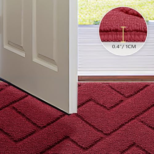 Front Door Mat Outside Entrance (Red / 32" x 20" (Rectangular))