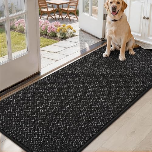 Hallway Runner Rugs Non (Black / 2' x 5')