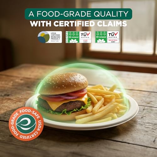 6 Inch Disposable Bagasse Paper Plates (6" [Natural])