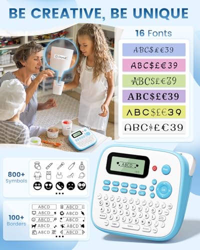 Label Maker Machine with Tape (Blue Label Maker)