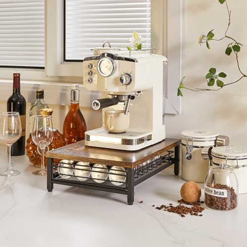 Coffee Pod Drawer Holder for Nespresso Vertuo Pods (40 Pods Nespresso / Rustic Brown)