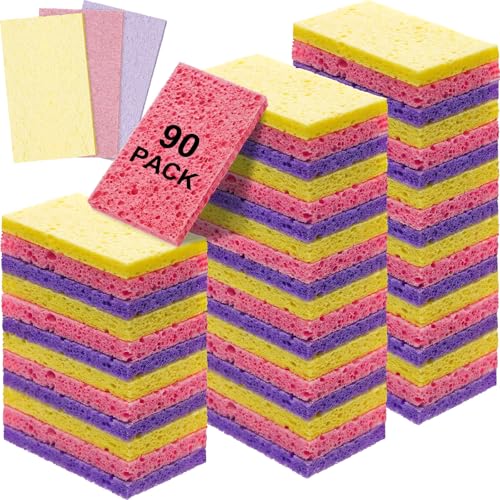 90 Pcs Sponges Bulk Sponges Kitchen Compressed Sponge (Dark Color)
